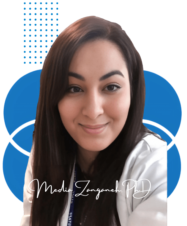 Media Zanganeh PhD GPhC-registered pharmacist and lecturer at the Medway School of Pharmacy with a PhD in Biochemistry. Research focuses on FASD, blood pressure regulation, neurodevelopment, neurodegeneration and cancer. Her work has been presented at international conferences and she is lead author of a chapter in Fetal Alcohol Syndrome: Recognition, Differential Diagnosis and Long-Term Effects.
